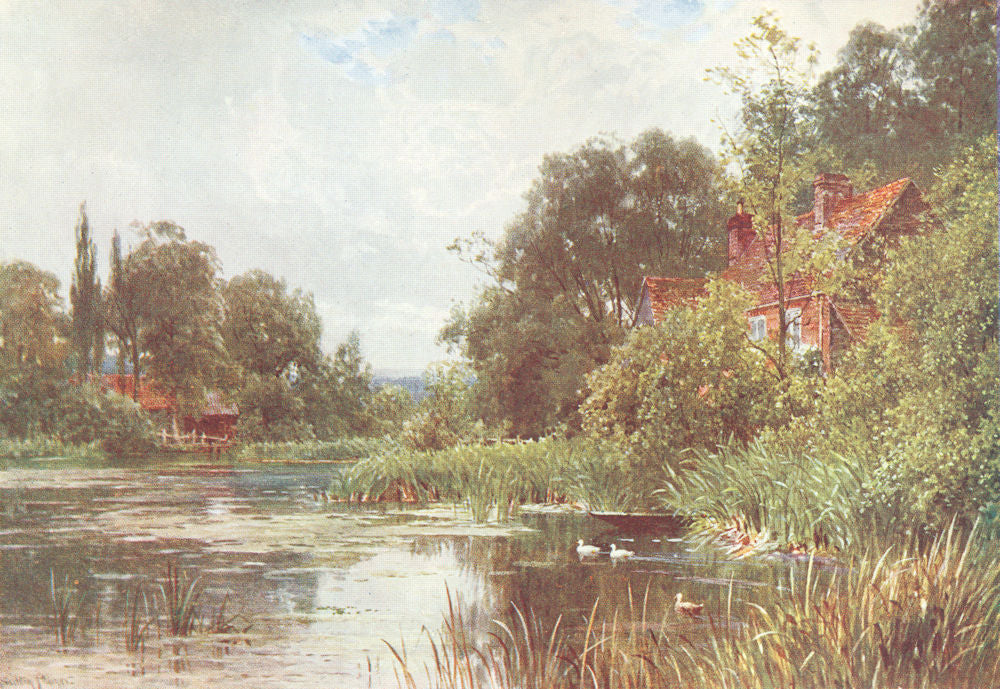 SURREY. Mole valley. Flanchford Mill 1912 old antique vintage print picture